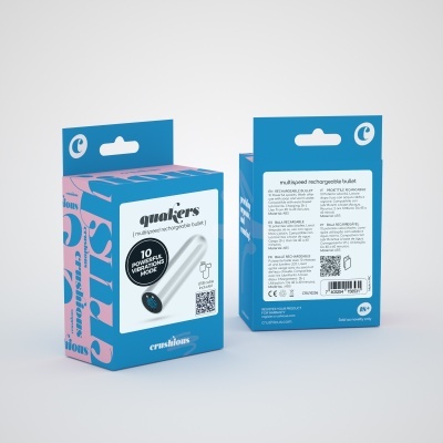 Embalagem azul e rosa do qualters, multivelocidade, vibração, recarregável