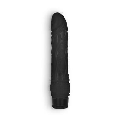 Vibrador preto texturizado com base ajustável