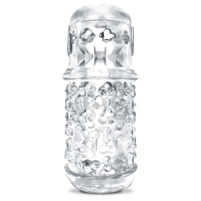 Produto cilíndrico transparente com textura bolhada