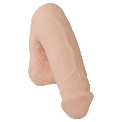 Falo realista de silicone cor pele com textura detalhada