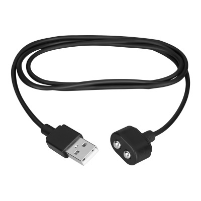 Cabo de carregamento USB preto com conector magnético
