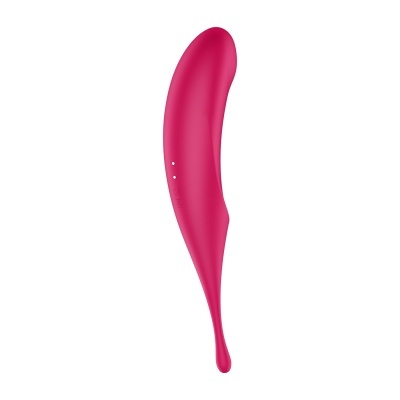 Vibrador feminino rosa em silicone com formato curvado