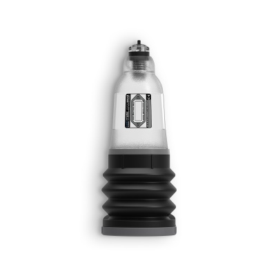 Recipiente cilíndrico transparente com base negra e rótulo retangular