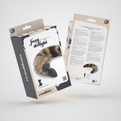 Caixa de plug anal de silicone com cauda de pelo