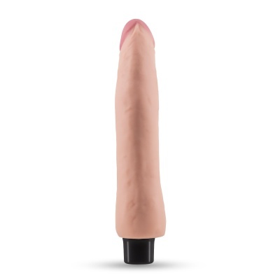 Vibrador realista cor pele com base preta