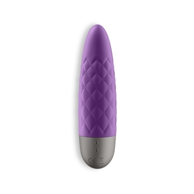 vibrador roxo com padrão losango e base cinzenta