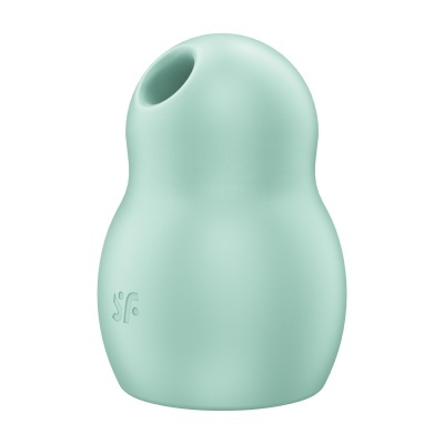 Dispensador verde claro de silicone com design arredondado e abertura oval superior