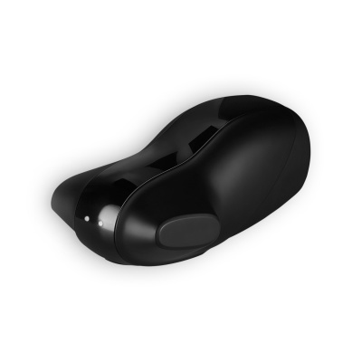 Massageador de pés preto com design anatómico