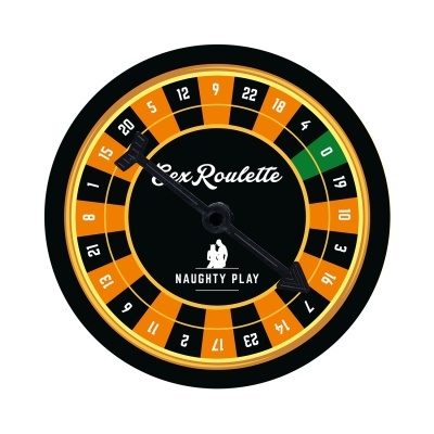 Roleta colorida com números e texto Sex Roulette