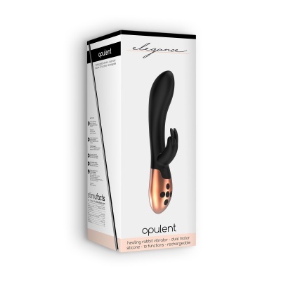Embalagem do vibrador Opulent Elegance preto e dourado de silicone