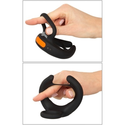 Acessório para dedos preto com detalhe laranja