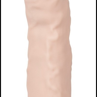 Dildo cor de pele com base larga e textura detalhada