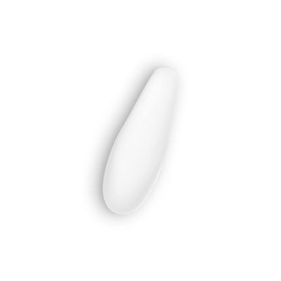 Objeto branco oval sobre fundo branco