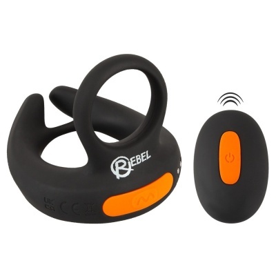 Anel preto de silicone com controle remoto sem fios