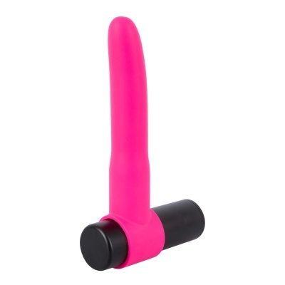 Vibrador rosa com base preta