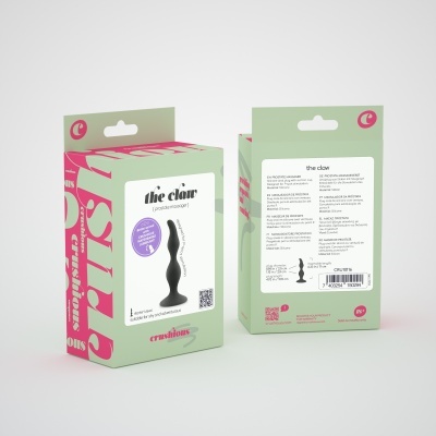 Caixa embalamento verde e rosa com brinquedo sexual de silicone chamado the claw