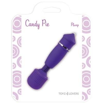 Massageador pessoal roxo Candy Pie Pump na embalagem
