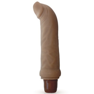 Vibrador bege com base castanha ajustável