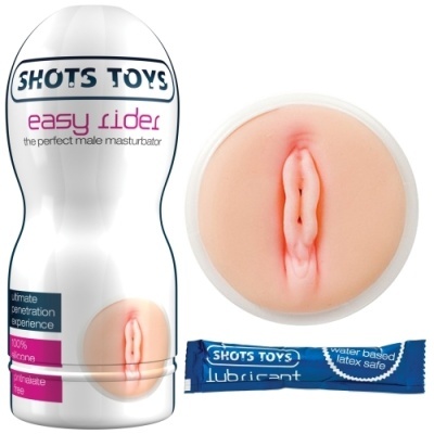 Masturbador masculino SHOTS TOYS easy rider com lubrificante em tubo azul