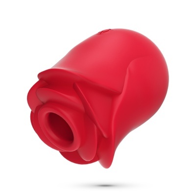 Dispositivo vermelho em forma de rosa com orifício central