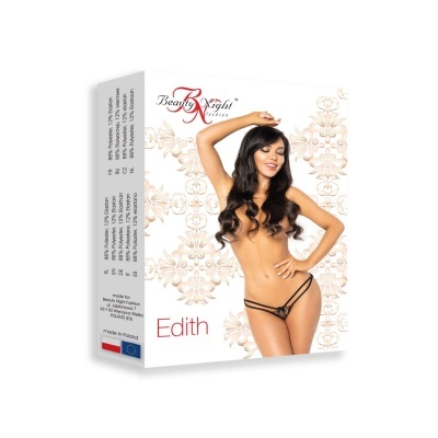 Embalagem de lingerie com modelo mulher e design floral branco e bege