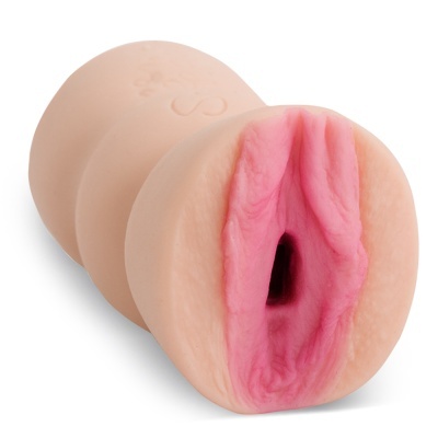 Masturbador masculino em cor natural com interior rosa e textura detalhada.