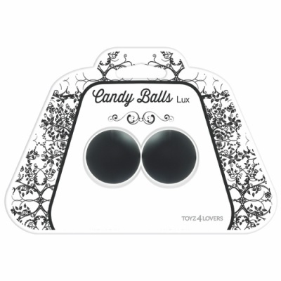Embalagem de produto Candy Balls Lux com duas bolas negras