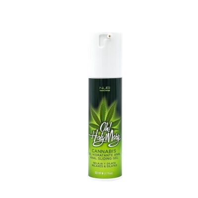 frasco de gel deslizante anal cannabis com doseador branco