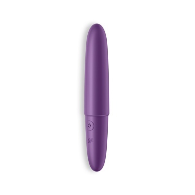 Vibrador portátil roxo com botão de ligar