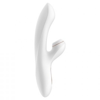 Vibrador branco curvo em silicone com extensão menor