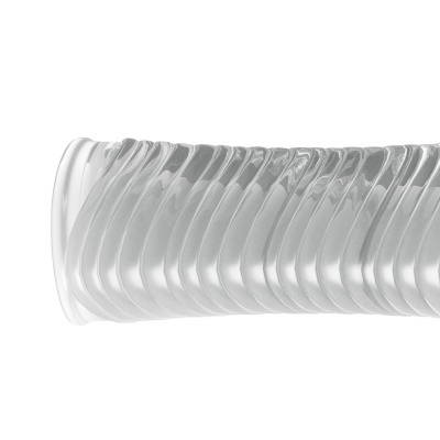 Mangueira flexível transparente com reforço helicoidal branco