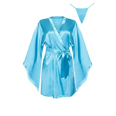 Robe azul cintilante e tanga azul claro