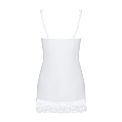 Camisola branca feminina com alças finas e renda na barra