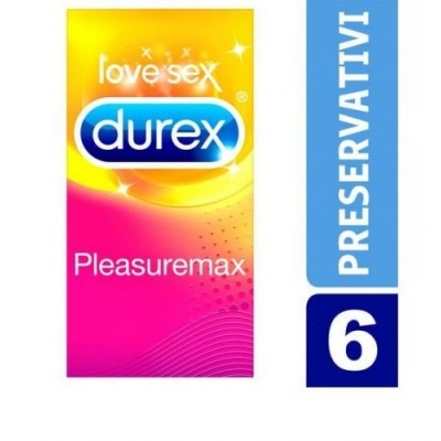 Embalagem de preservativos Durex Pleasuremax com 6 unidades