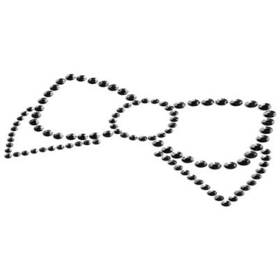 Laço decorativo em pedras pretas sobre fundo branco