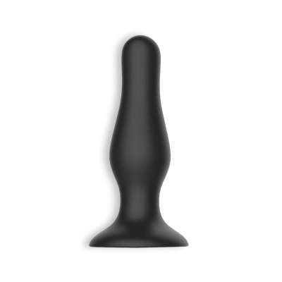 Plug anal preto de silicone com base larga