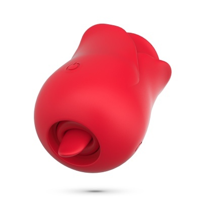 Produto sexual masculino vermelho com língua simulada
