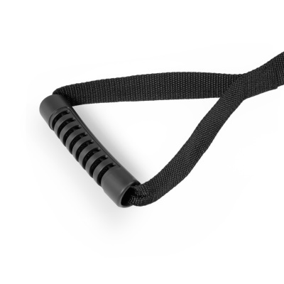 Alça preta com pega em plástico e fita resistente