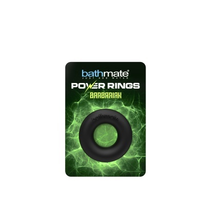 Anel de silicone preto embalado para venda com texto bathmate POWER RINGS BARBARIAN