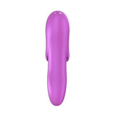 Vibrador de silicone roxo com formato anatómico