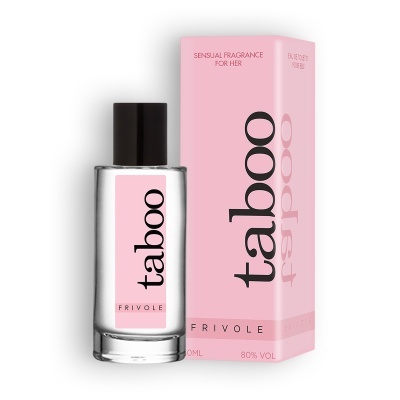 Perfume Taboo Frivole em frasco e caixa rosa e preto