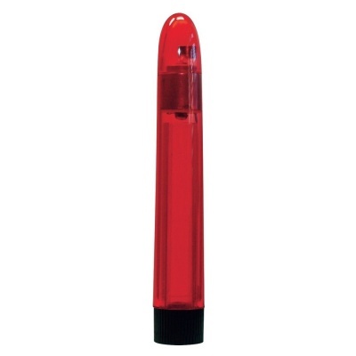 Vibrador vermelho translúcido com base preta