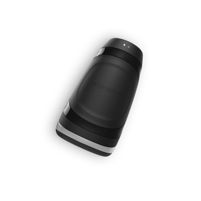 Frasco preto mate com detalhes cinzentos e marca 'BANG & OLUFSEN'