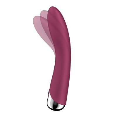 Vibrador curvo em silicone cor vinho com base prateada