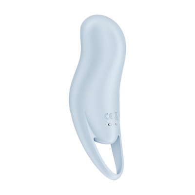 Vibrador azul claro de silicone com design ergonómico