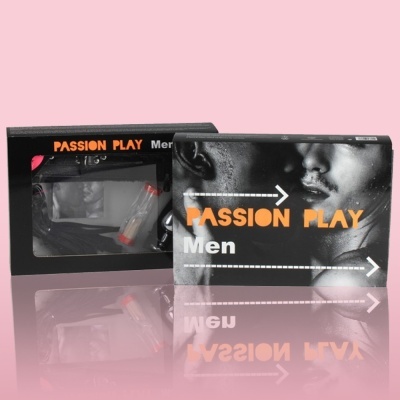 Caixa do produto PASSION PLAY Men com acessórios visíveis