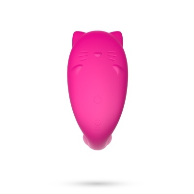 Dispositivo eletrônico rosa em silicone em forma de gato com botões