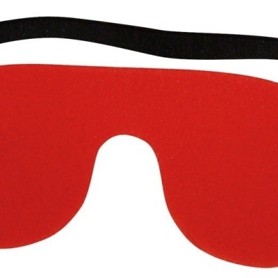 Máscara de descanso vermelha com faixa preta para os olhos