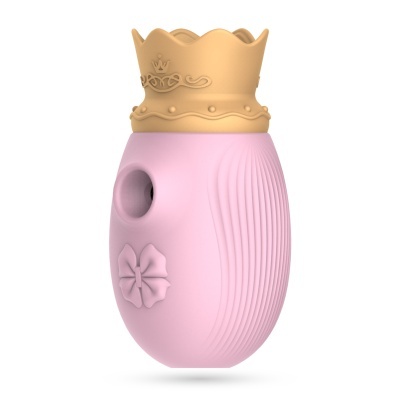 Dispositivo oval rosa com coroa bege decorativa no topo