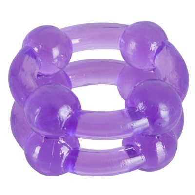 anel plástico silicone roxo com bolas salientes